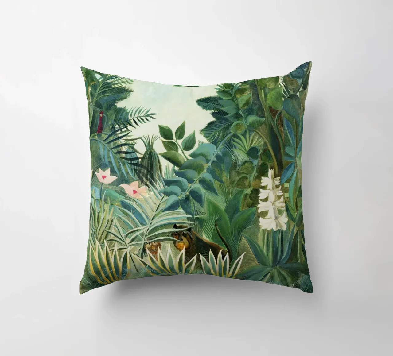 La giungla equatoriale di Henri Rousseau (1909) cuscino da Art History