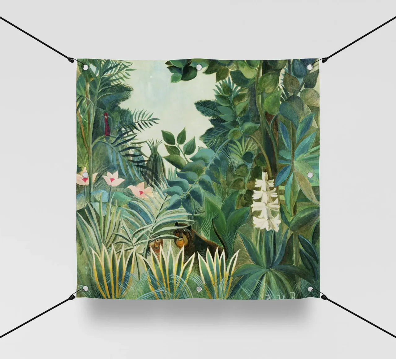 La giungla equatoriale di Henri Rousseau (1909) telo in pvc da Art History