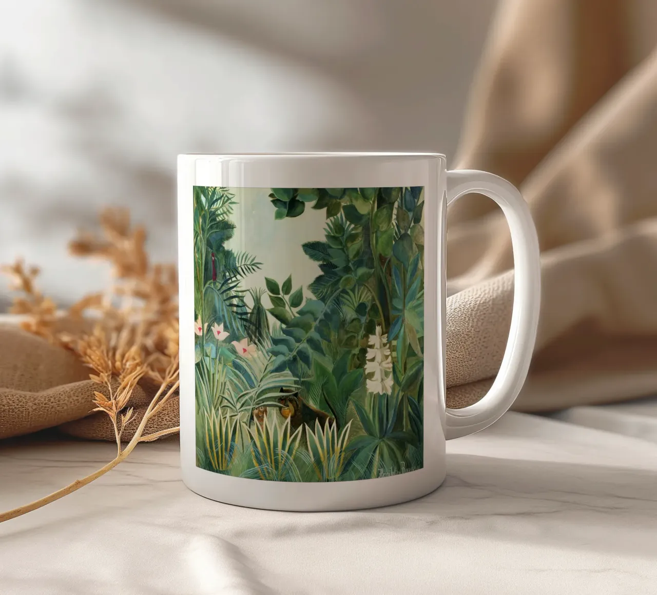La giungla equatoriale di Henri Rousseau (1909) tazza in ceramica da Art History