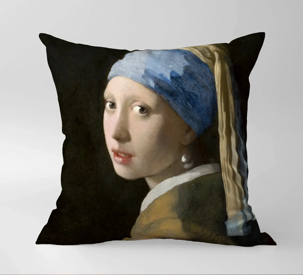 La Ragazza con l'orecchino di perla di Johannes Vermeer cuscino da Art History