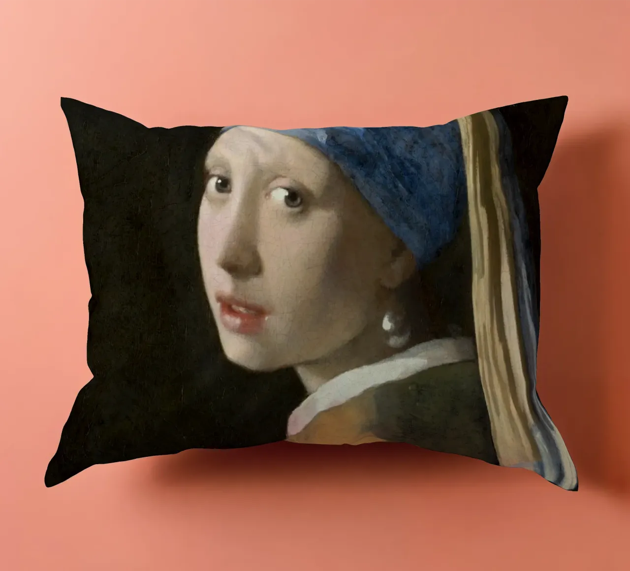 La Ragazza con l'orecchino di perla di Johannes Vermeer cuscino da Art History