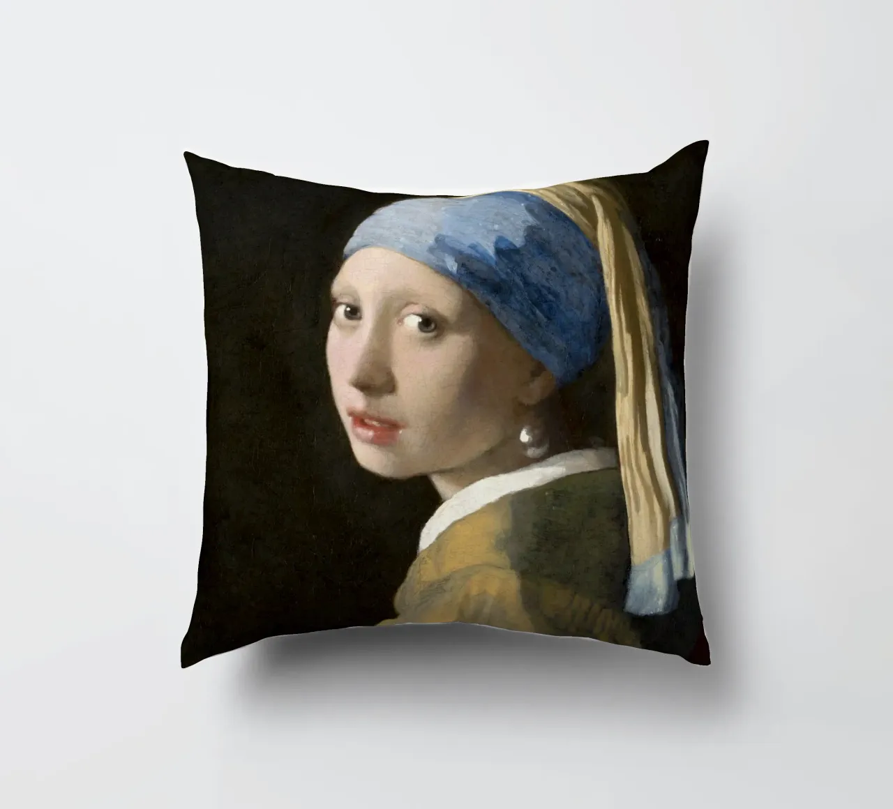 La Ragazza con l'orecchino di perla di Johannes Vermeer cuscino da Art History