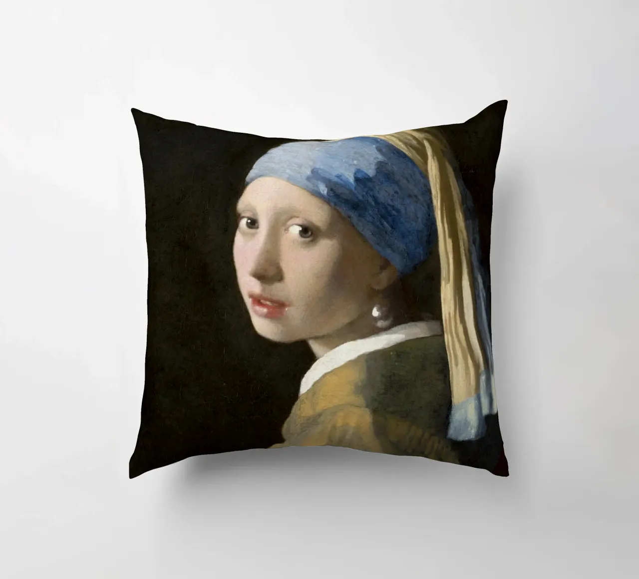 La Ragazza con l'orecchino di perla di Johannes Vermeer cuscino da Art History
