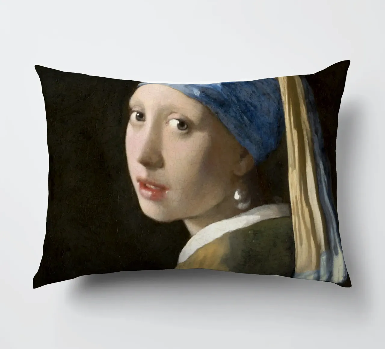 La Ragazza con l'orecchino di perla di Johannes Vermeer cuscino da Art History