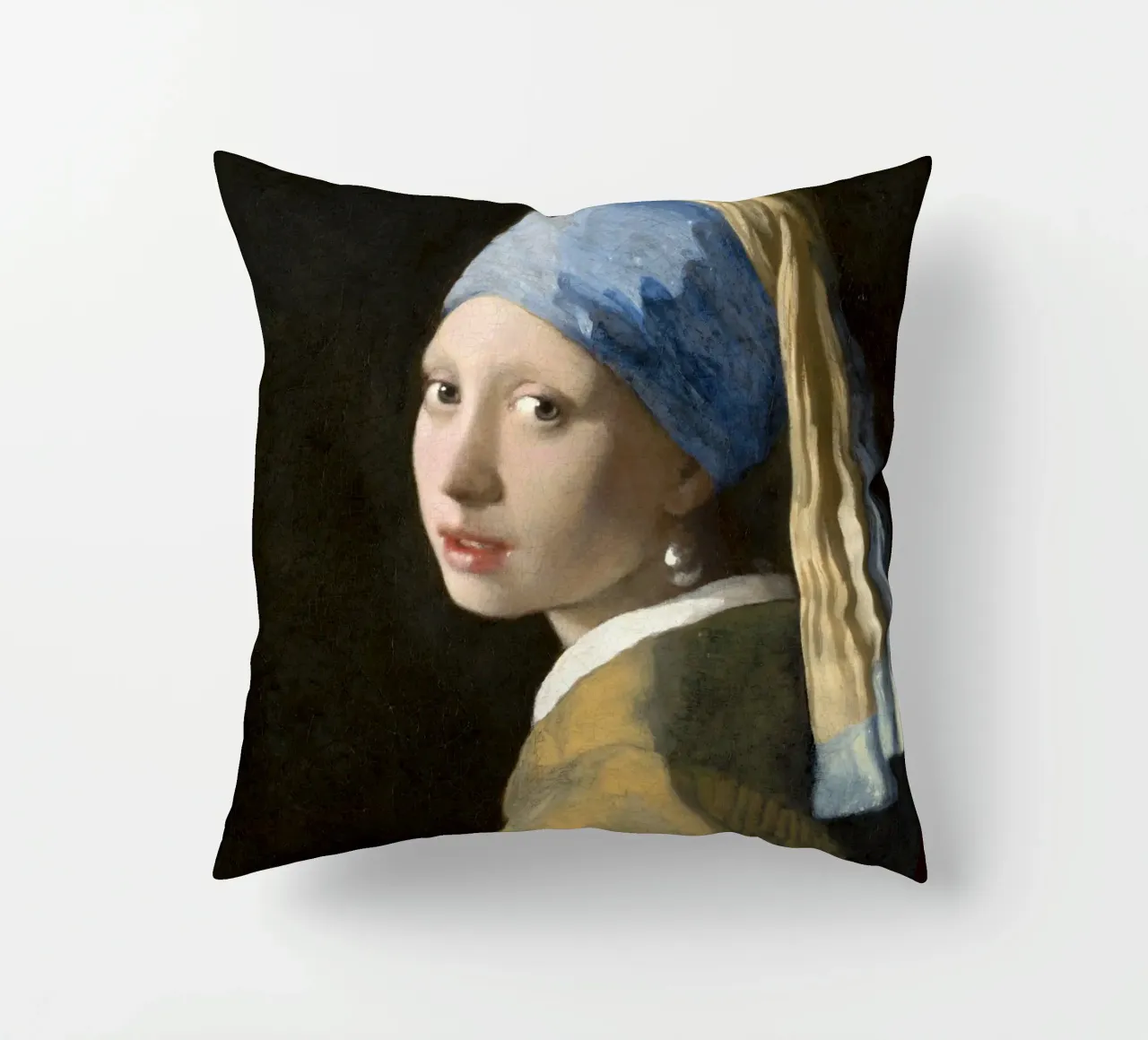 La Ragazza con l'orecchino di perla di Johannes Vermeer cuscino da Art History
