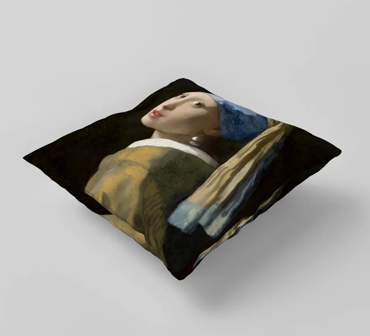La Ragazza con l'orecchino di perla di Johannes Vermeer cuscino da Art History