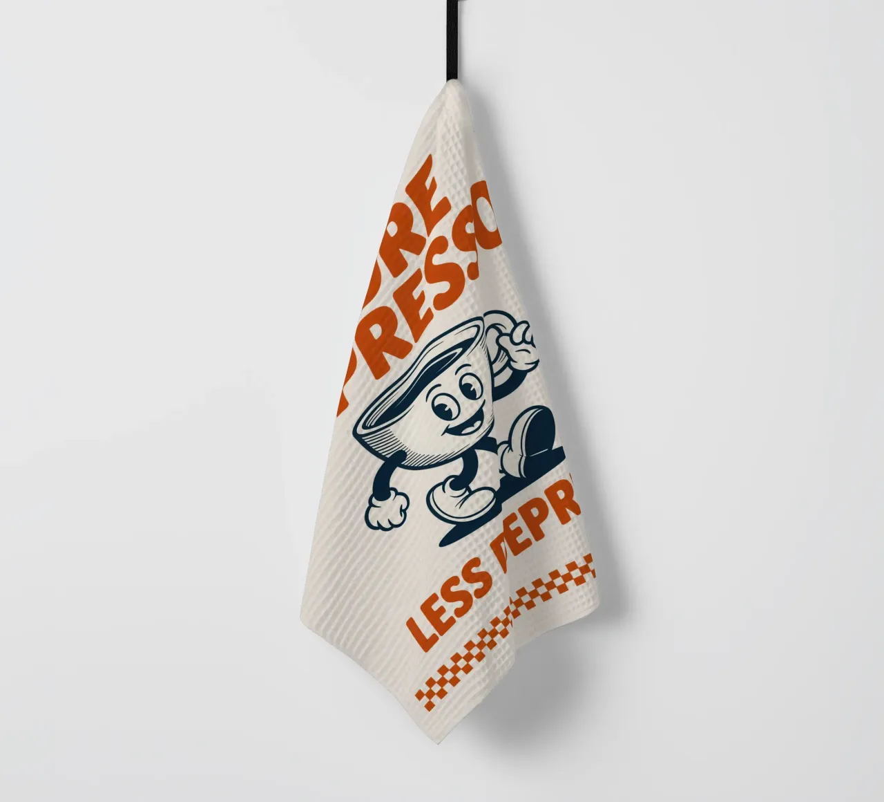 Plus d'Espresso Moins de Depresso Impression typographique illustrée torchon de Ctrl+Alt+Pop