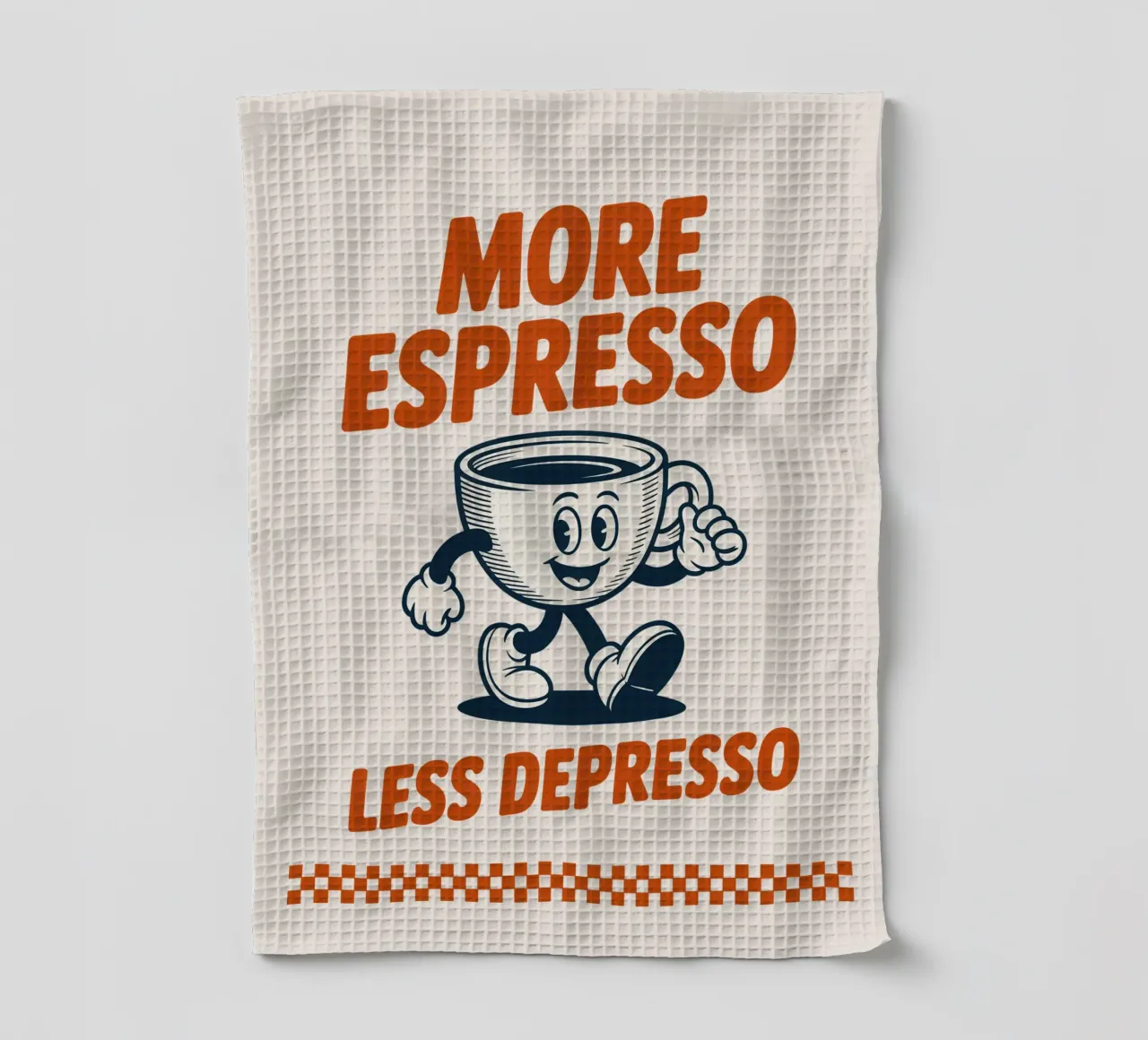 Plus d'Espresso Moins de Depresso Impression typographique illustrée torchon de Ctrl+Alt+Pop