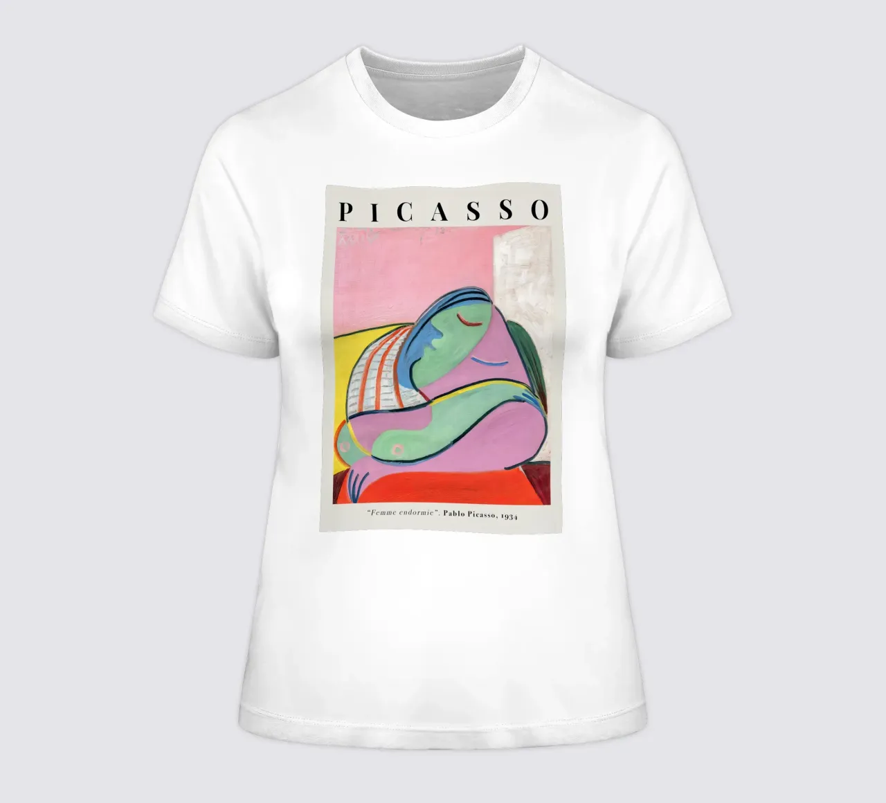 Picasso Femme Endormie Sleeping Woman 1934 women's fitted t-shirt by Jam Poster
