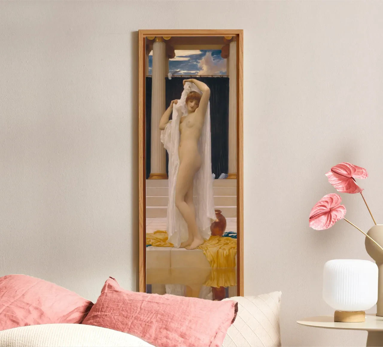 Il bagno di Psiche di Frederic Leighton (1890) alluminio dibond da Venus Art