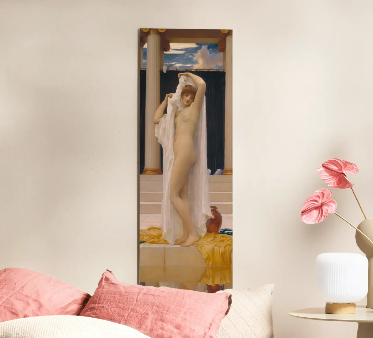Il bagno di Psiche di Frederic Leighton (1890) alluminio dibond da Venus Art