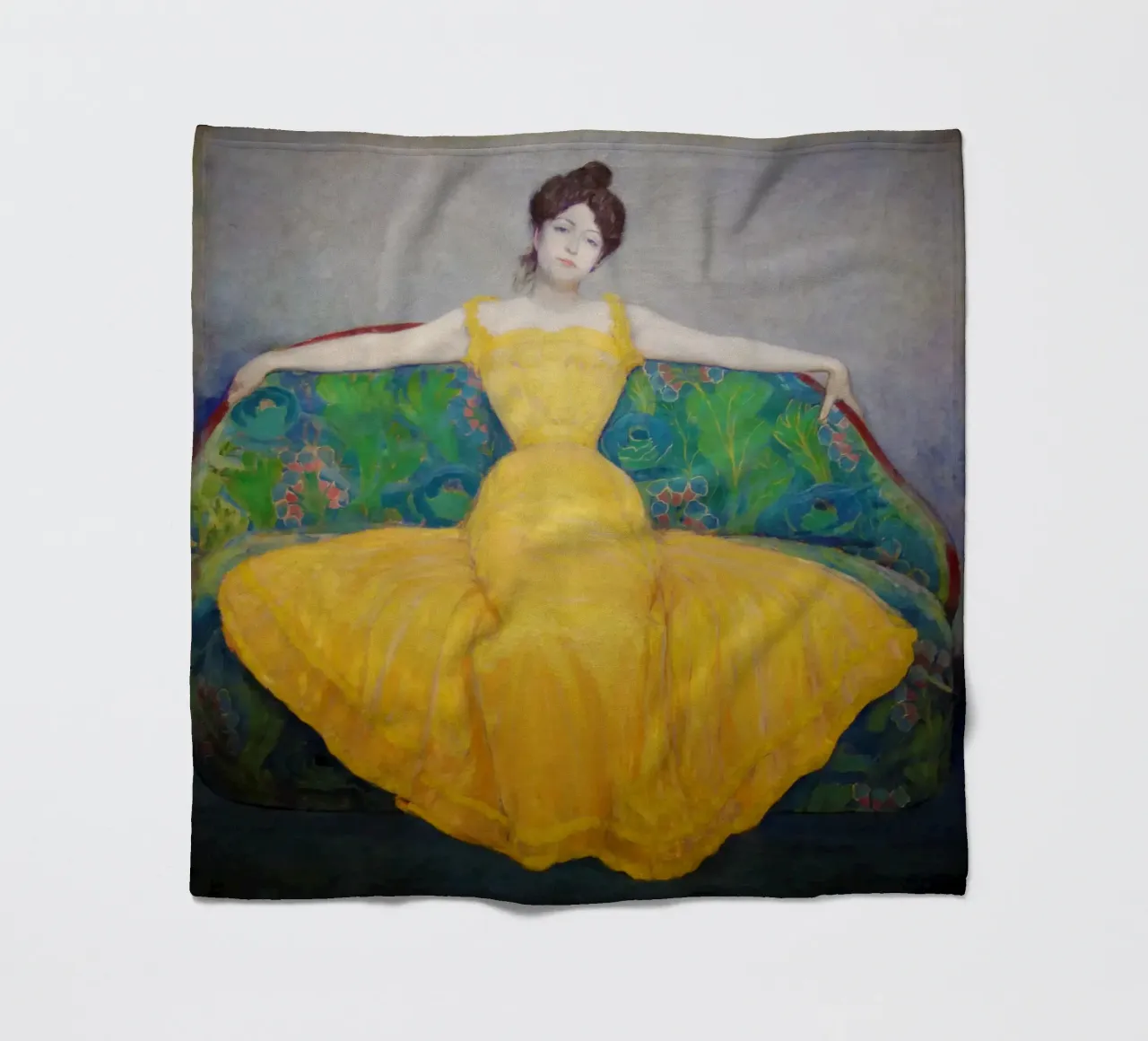 La signora in giallo coperta in pile da Venus Art