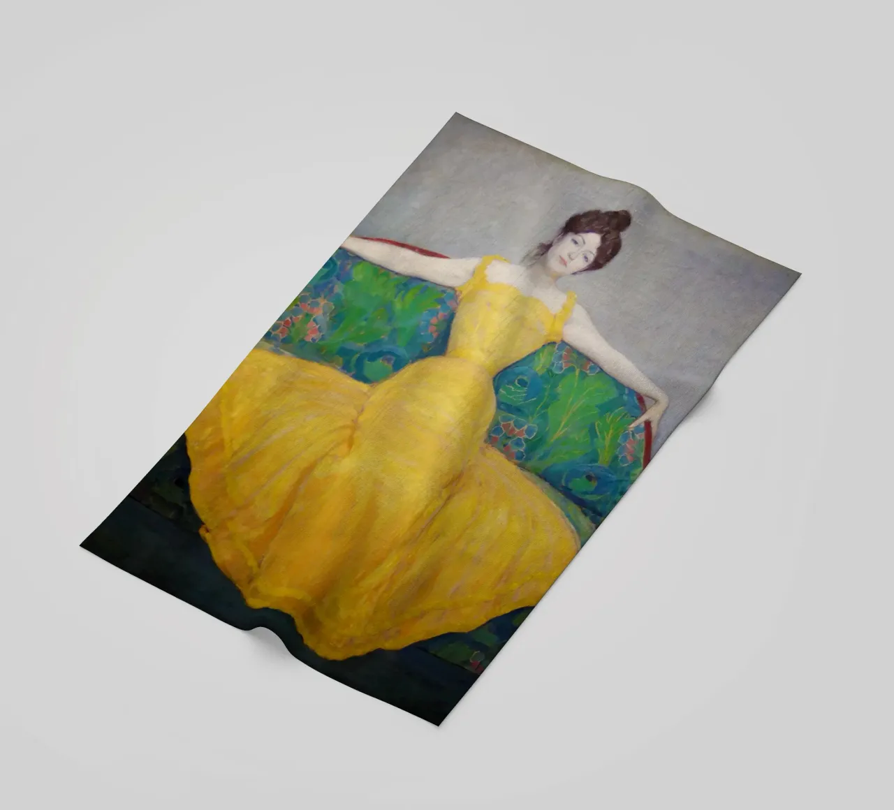 La signora in giallo telo mare da Venus Art