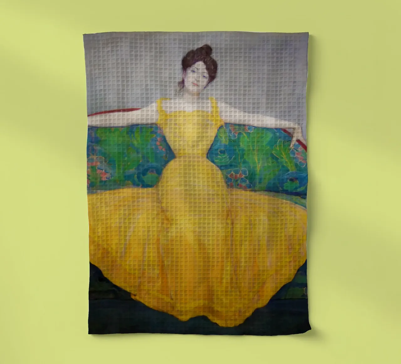 La signora in giallo canovaccio da cucina da Venus Art