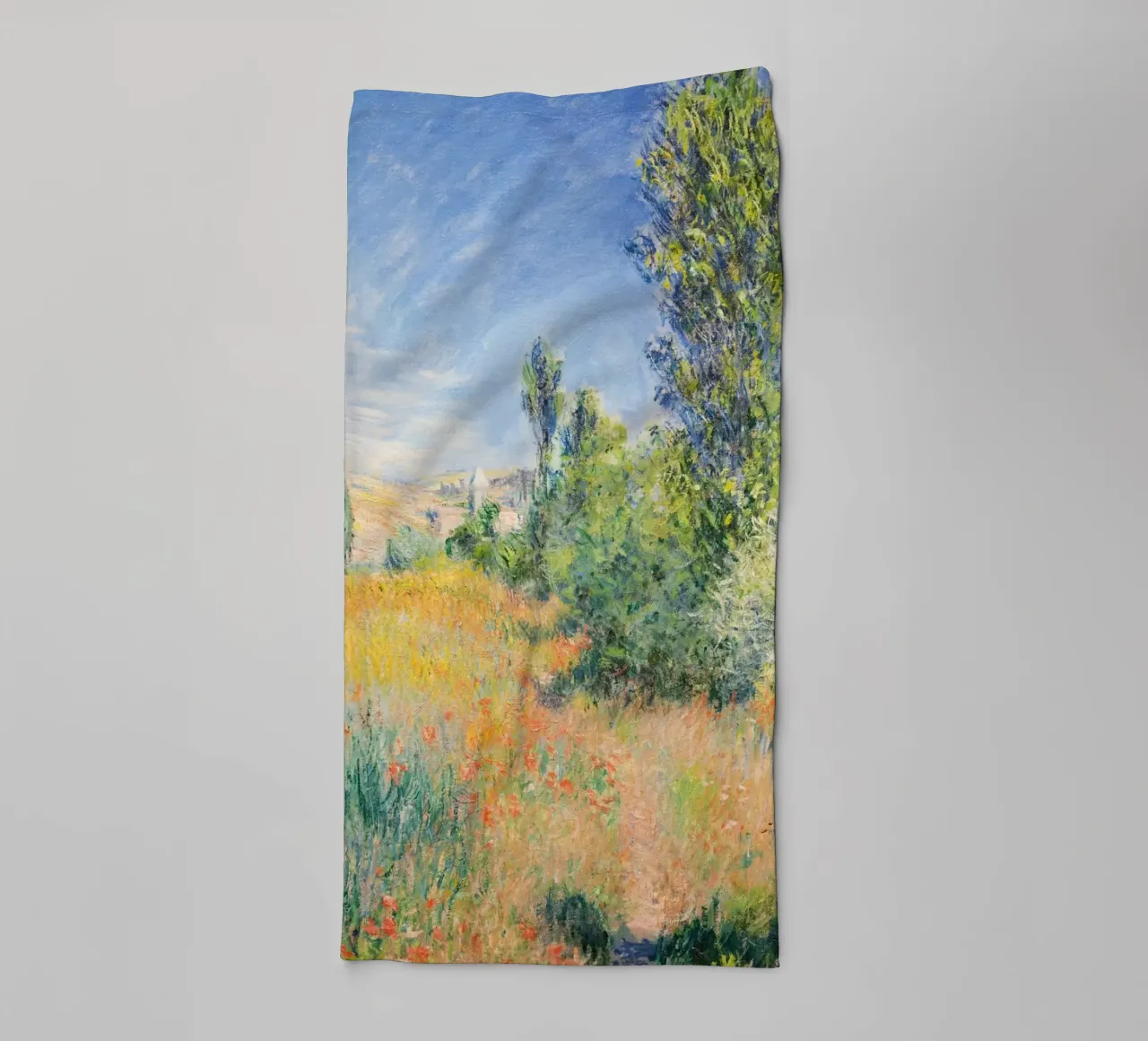Paesaggio sull'Île Saint-Martin di Claude Monet (1881) asciugamano da bagno da Monet Art Prints