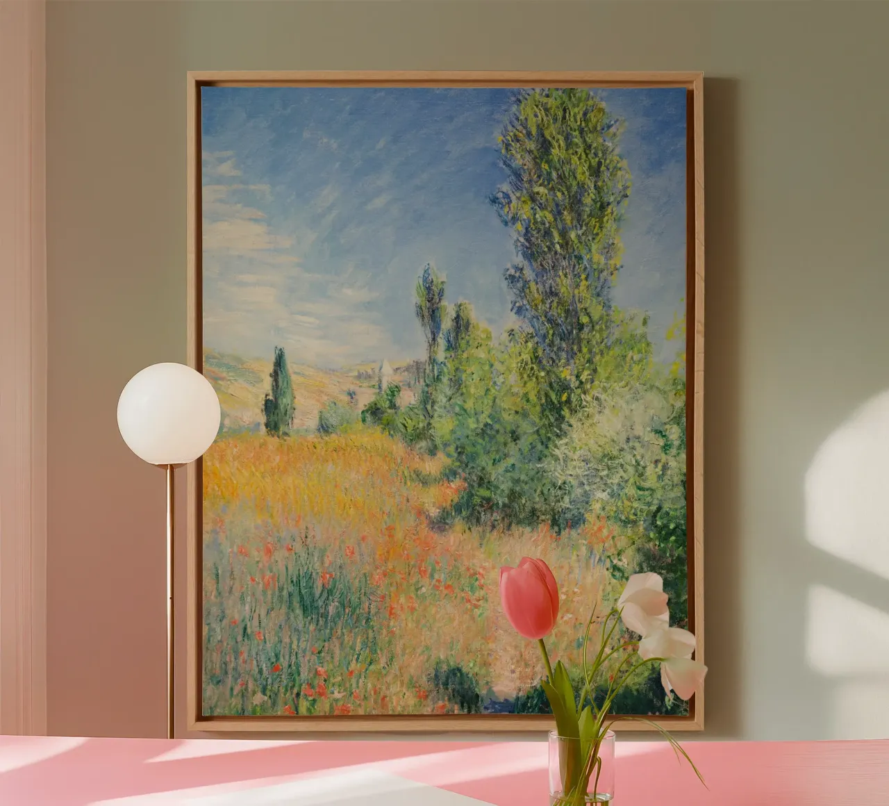 Paesaggio sull'Île Saint-Martin di Claude Monet (1881) tela con Cornice a cassetta da Monet Art Prints