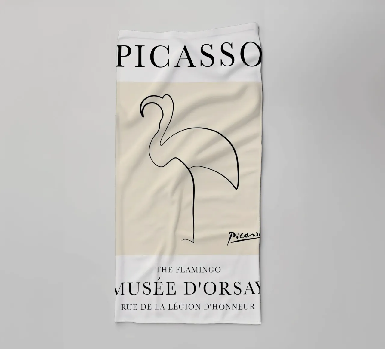Fenicottero Picasso asciugamano da bagno da Jam Poster