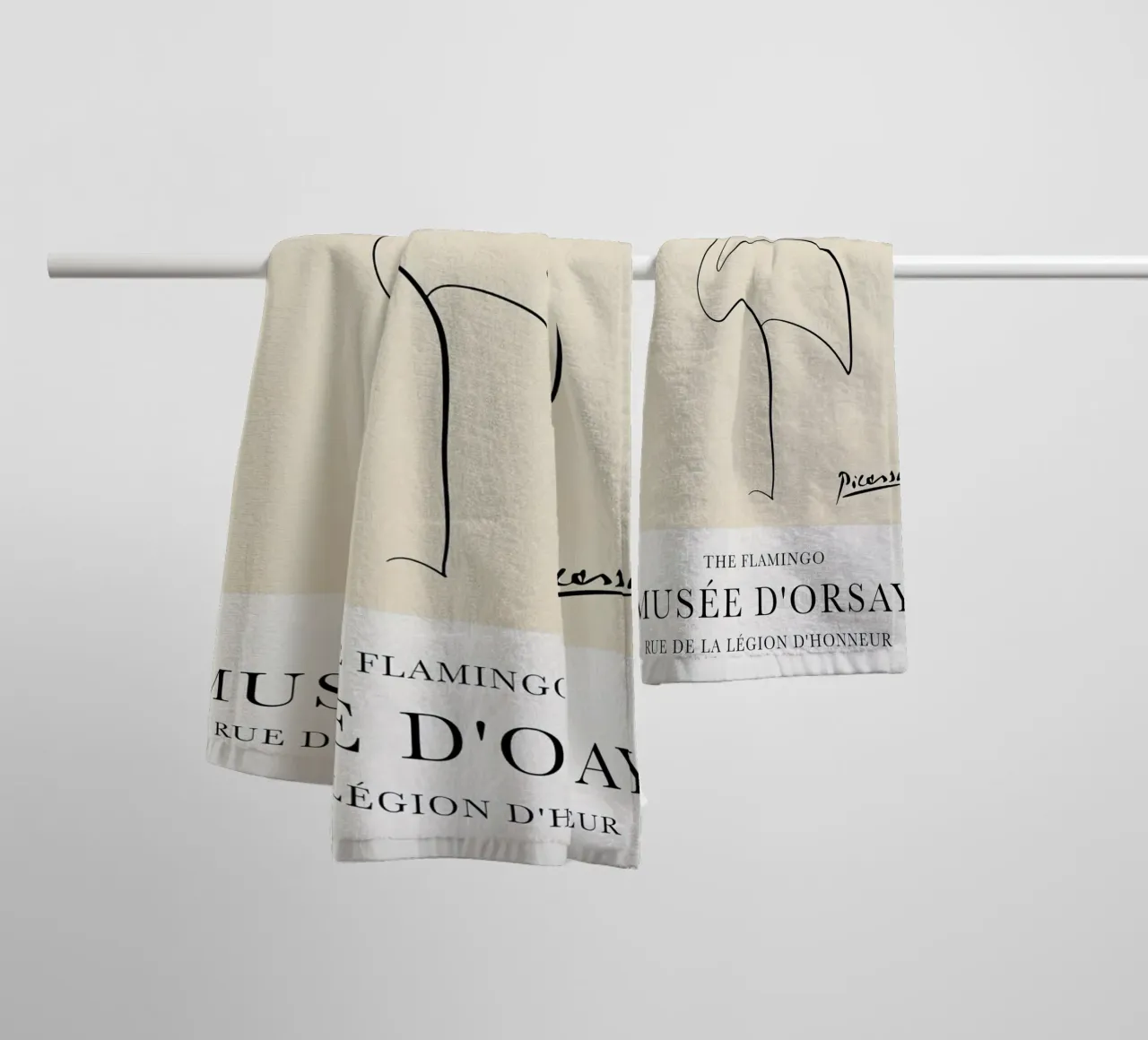 Fenicottero Picasso asciugamano da bagno da Jam Poster