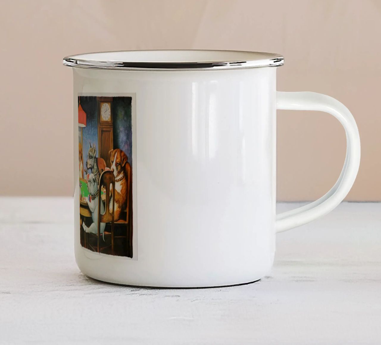 Un amico nel bisogno (1903) di C.M. Coolidge tazza in smalto da Venus Art