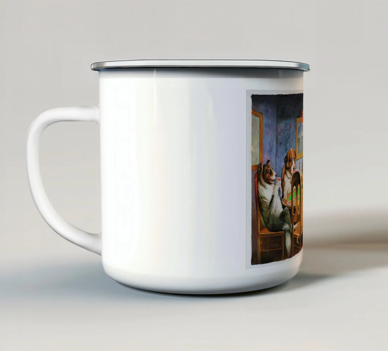 Un amico nel bisogno (1903) di C.M. Coolidge tazza in smalto da Venus Art