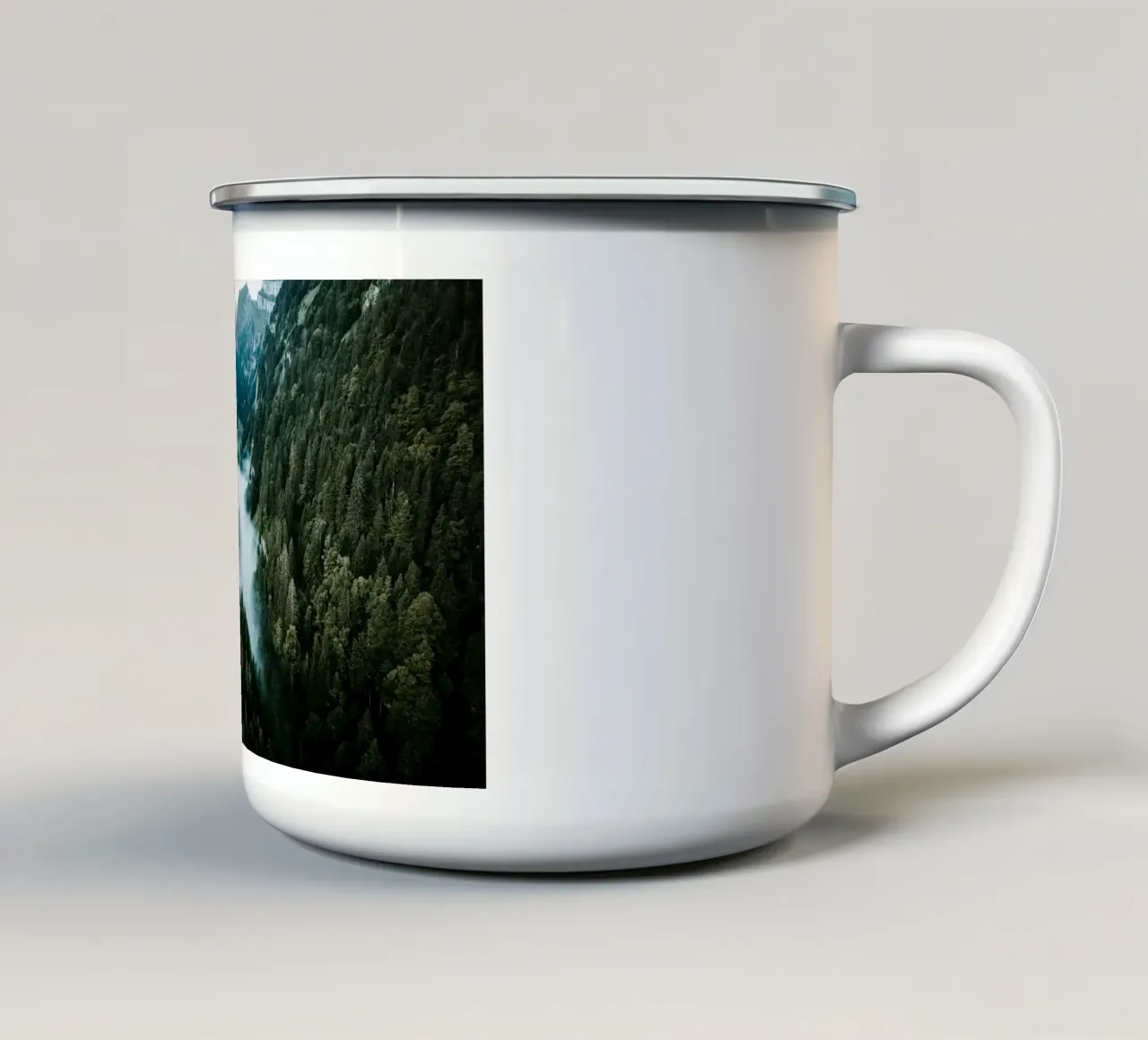 Where Fog Sleeps taza de esmalte de somewhere.soul.escape
