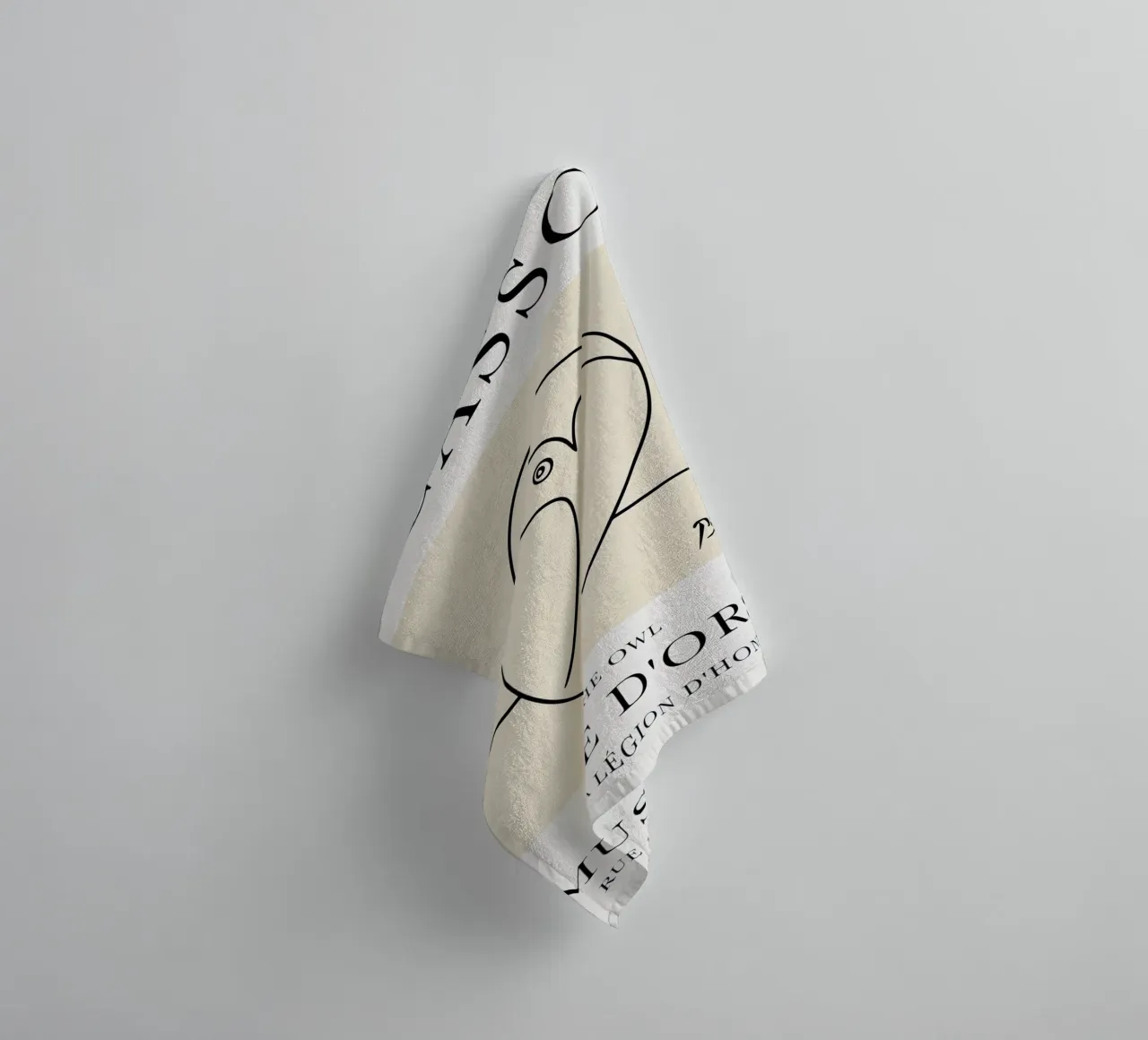 Gufo Picasso asciugamano da bagno da Jam Poster