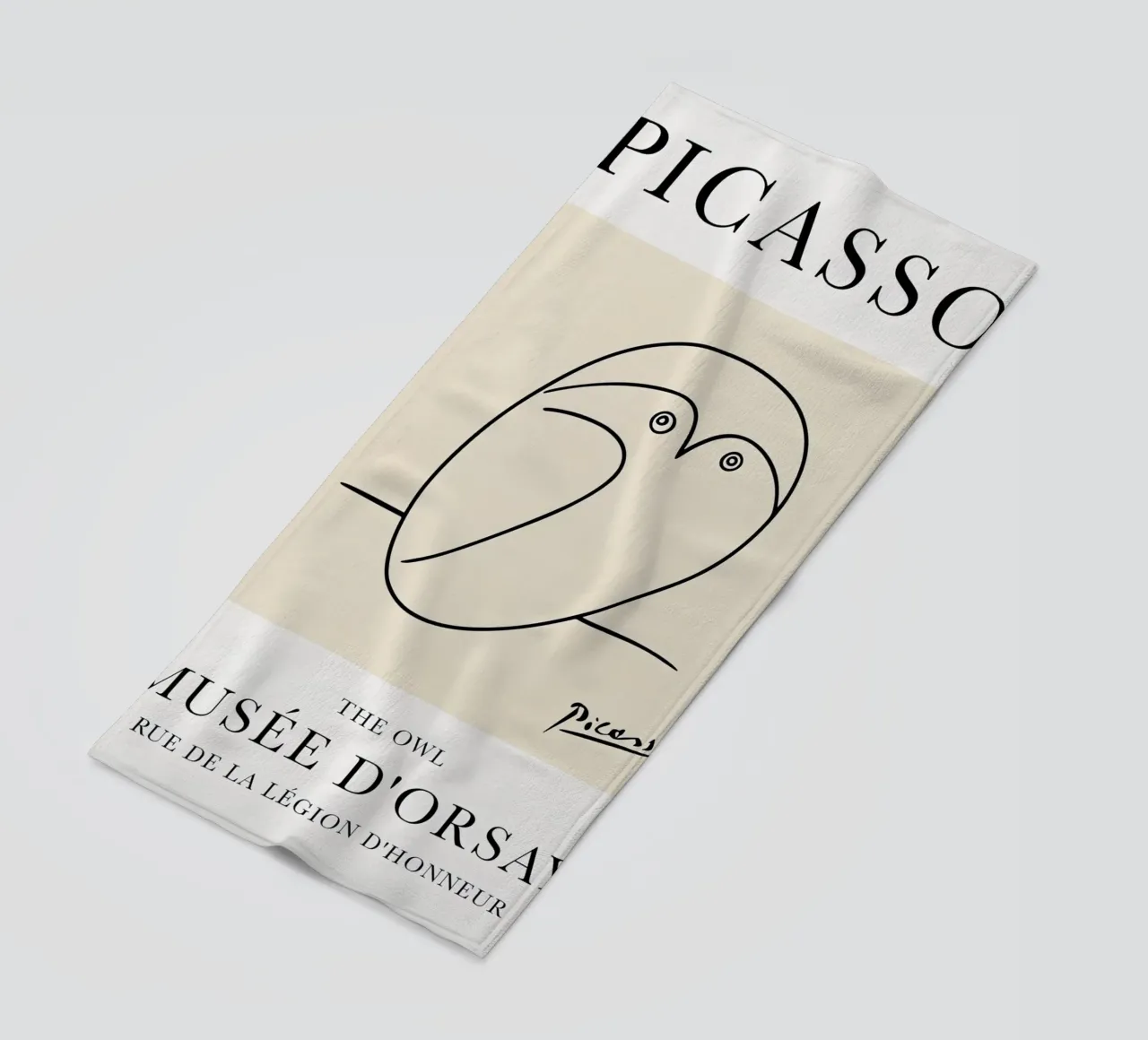 Gufo Picasso telo mare da Jam Poster