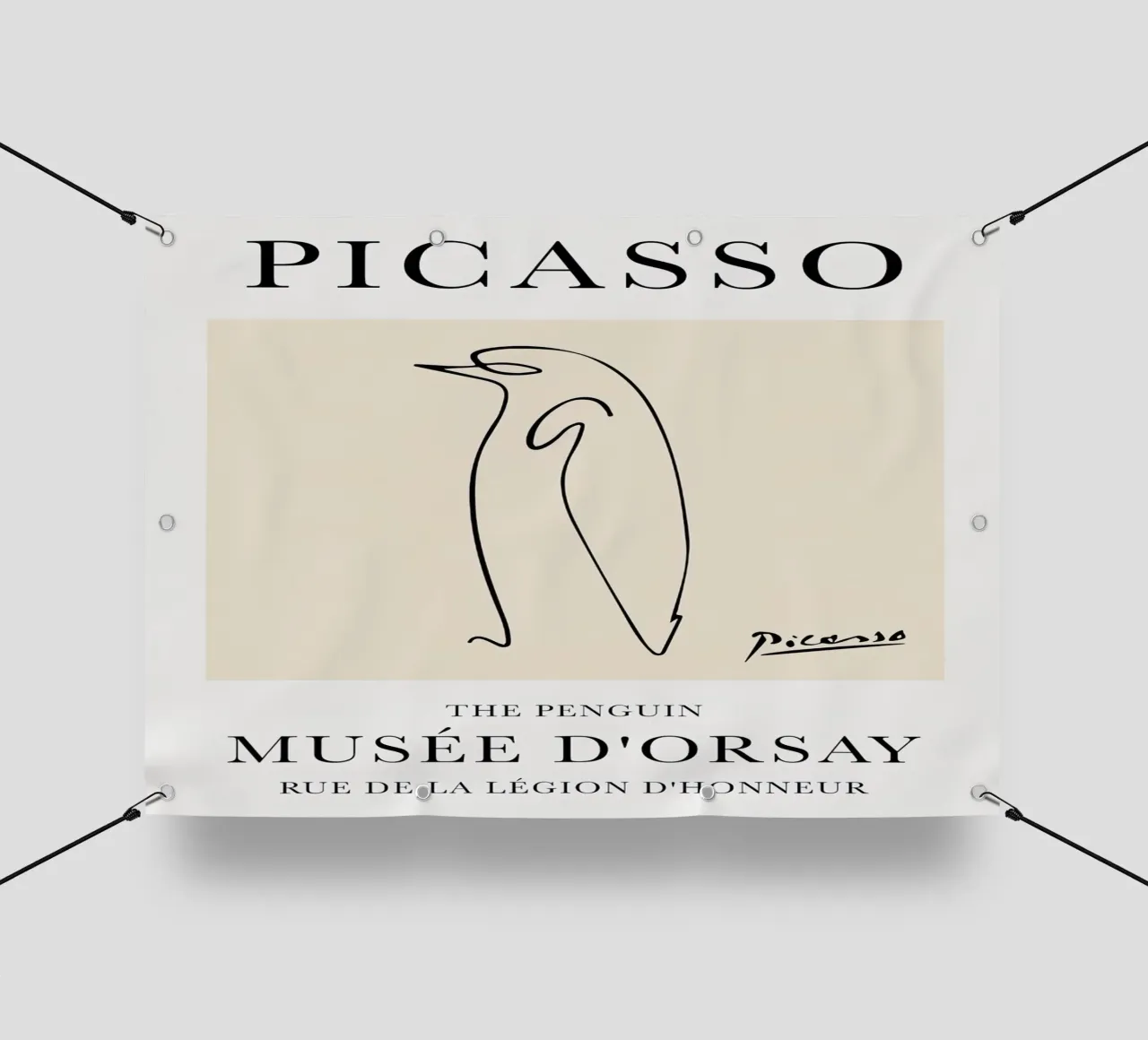 Schizzo del pinguino Picasso telo in pvc da Jam Poster