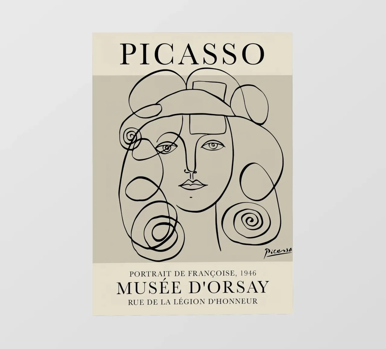 Picasso Ritratto di Francoise Gilot 1946 telo in pvc da Jam Poster