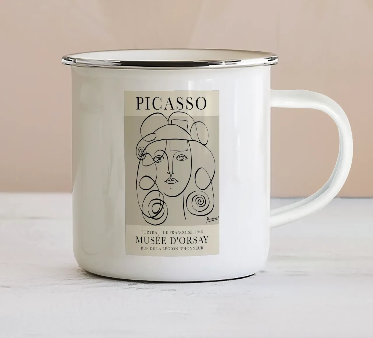 Picasso Ritratto di Francoise Gilot 1946 tazza in smalto da Jam Poster