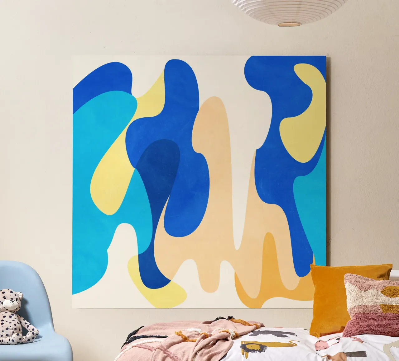 Blauwe golven II aluminium-dibond van lovely lines