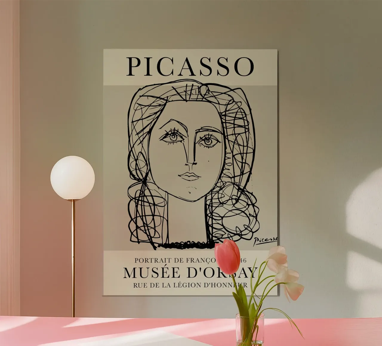 Picasso Ritratto di Francoise Gilot alluminio dibond da Jam Poster
