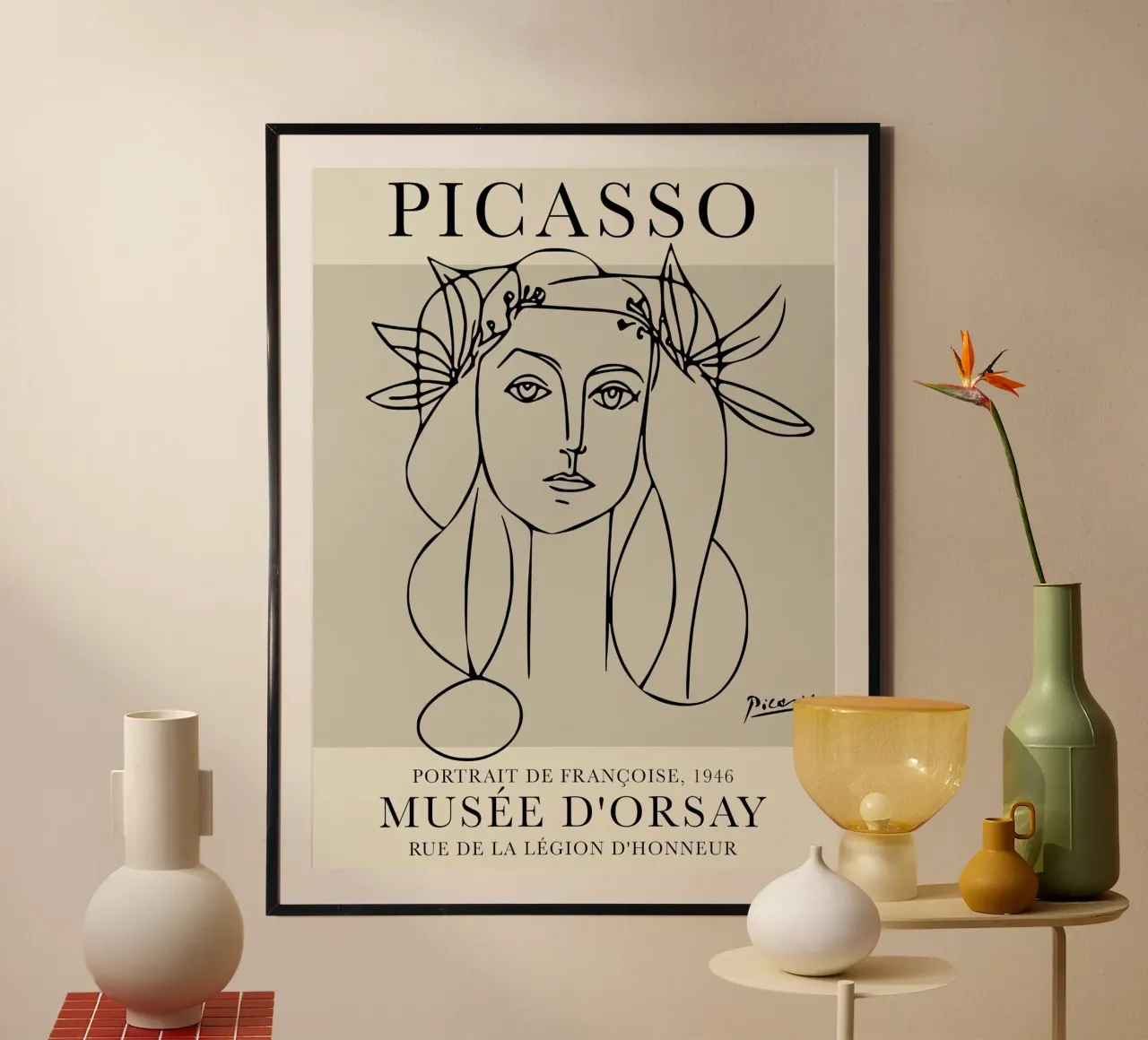 Picasso Ritratto di Francoise poster con telaio in legno da Jam Poster