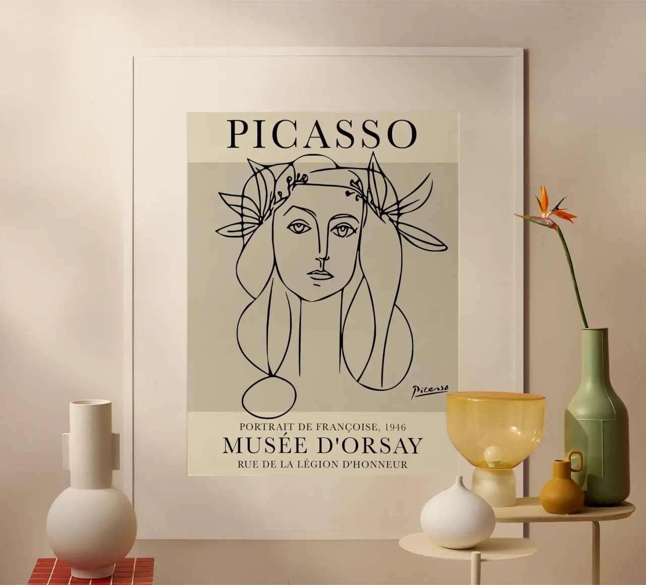 Picasso Ritratto di Francoise poster con telaio in legno da Jam Poster