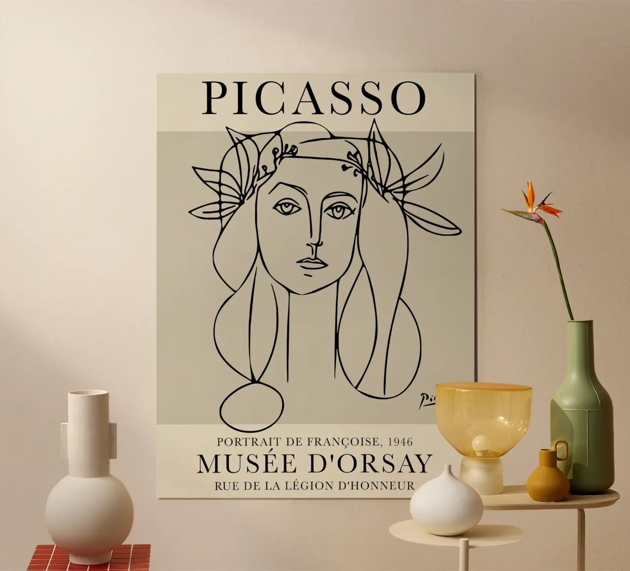 Picasso Ritratto di Francoise poster con telaio in legno da Jam Poster