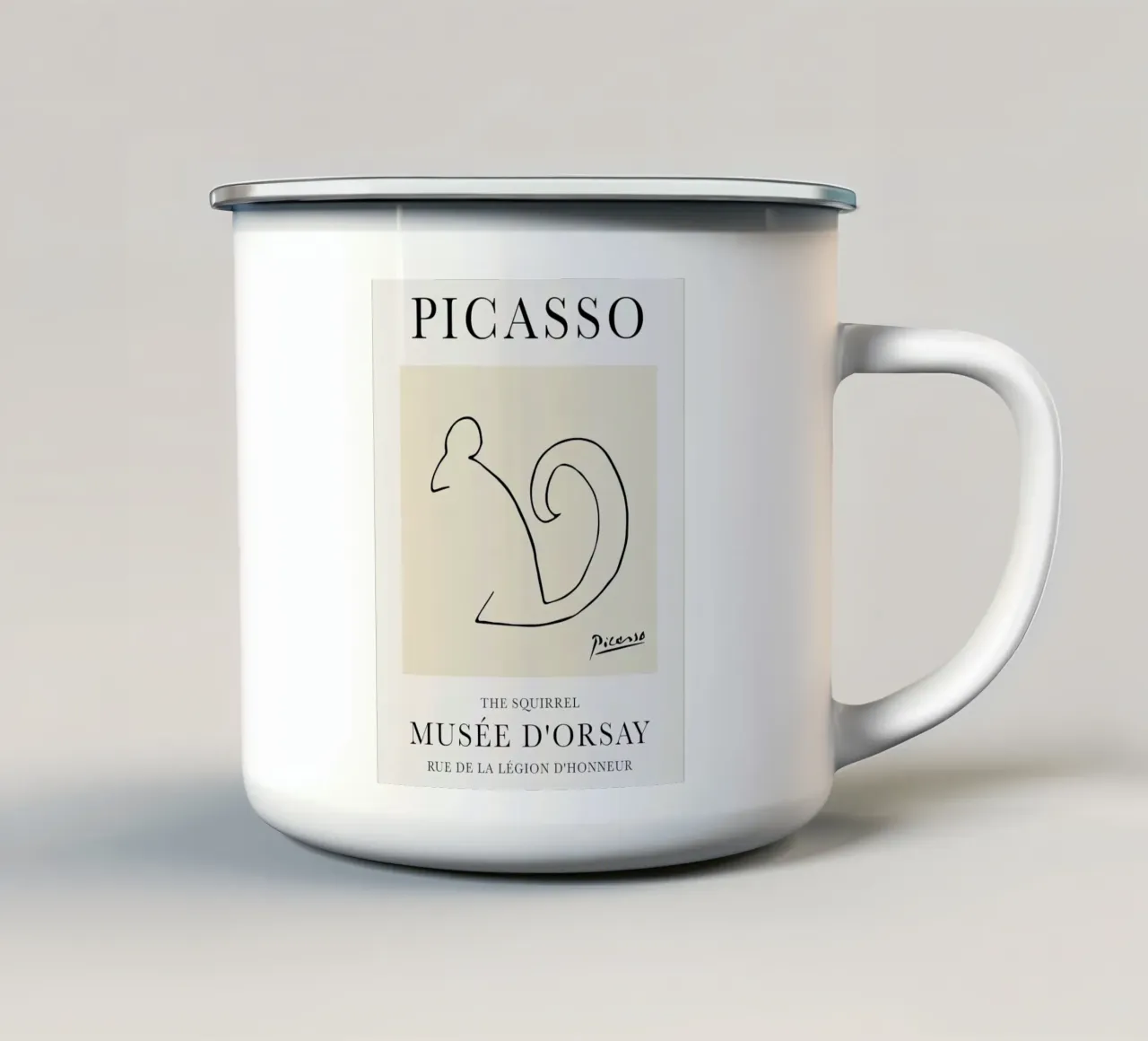 Picasso eekhoorn schetslijn emaille mok van Jam Poster