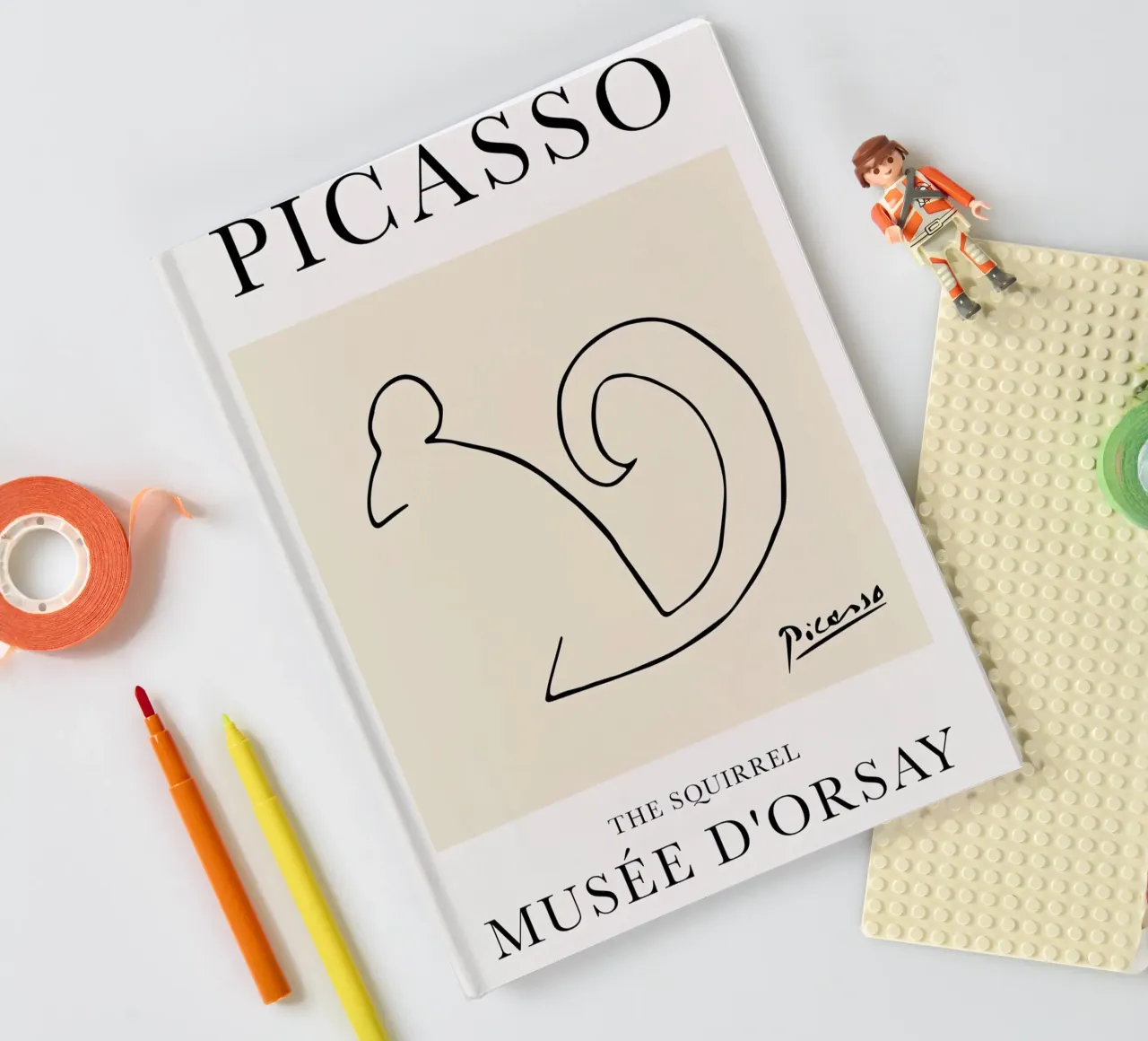 Picasso Squirrel Sketch Line notebook by Jam Poster
