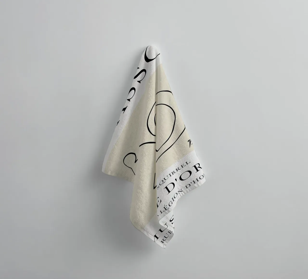 Picasso Squirrel Sketch Line towel by Jam Poster