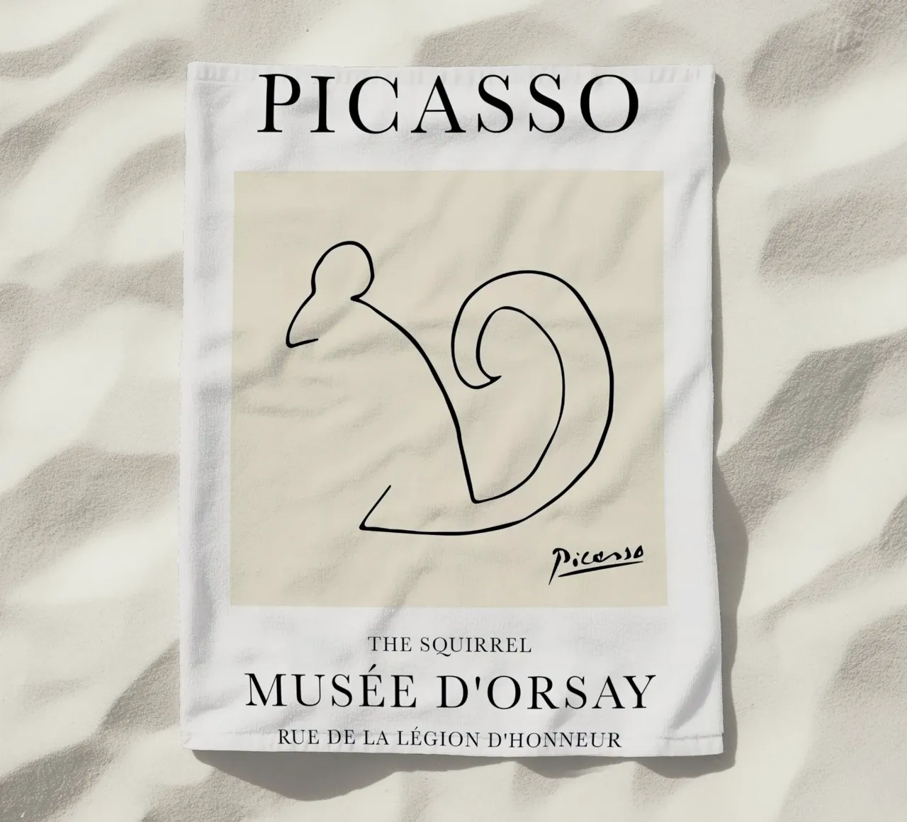 Linea di schizzo dello scoiattolo Picasso telo mare da Jam Poster