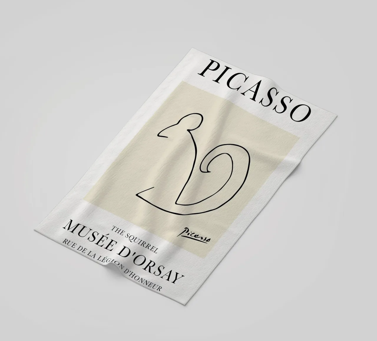 Linea di schizzo dello scoiattolo Picasso telo mare da Jam Poster