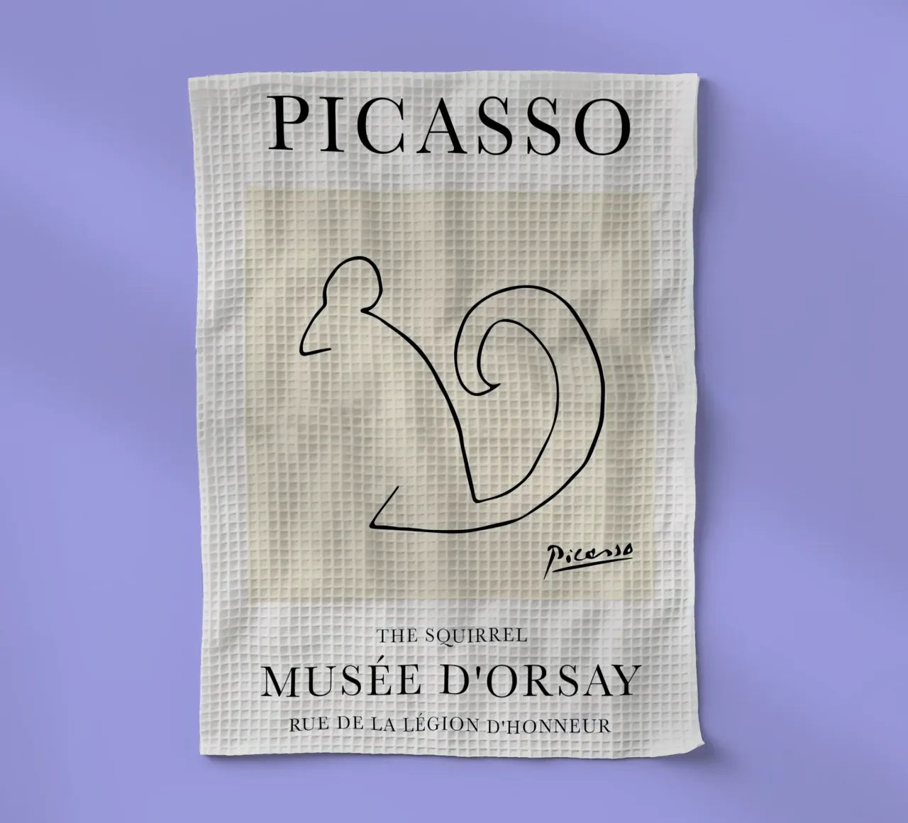 Picasso Ardilla Sketch Line paño de cocina de Jam Poster