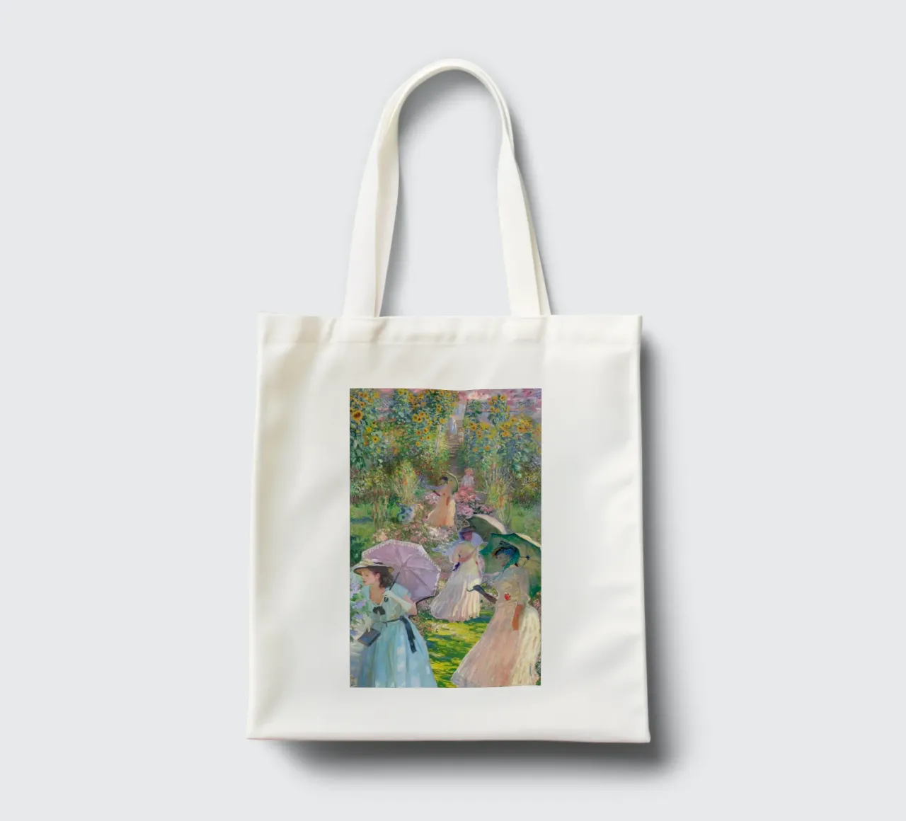 woman with umbrella in the middle of the park tote bag by SMG Store
