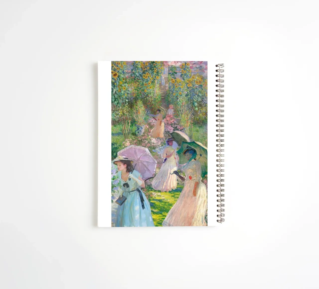 woman with umbrella in the middle of the park spiral notebook by SMG Store
