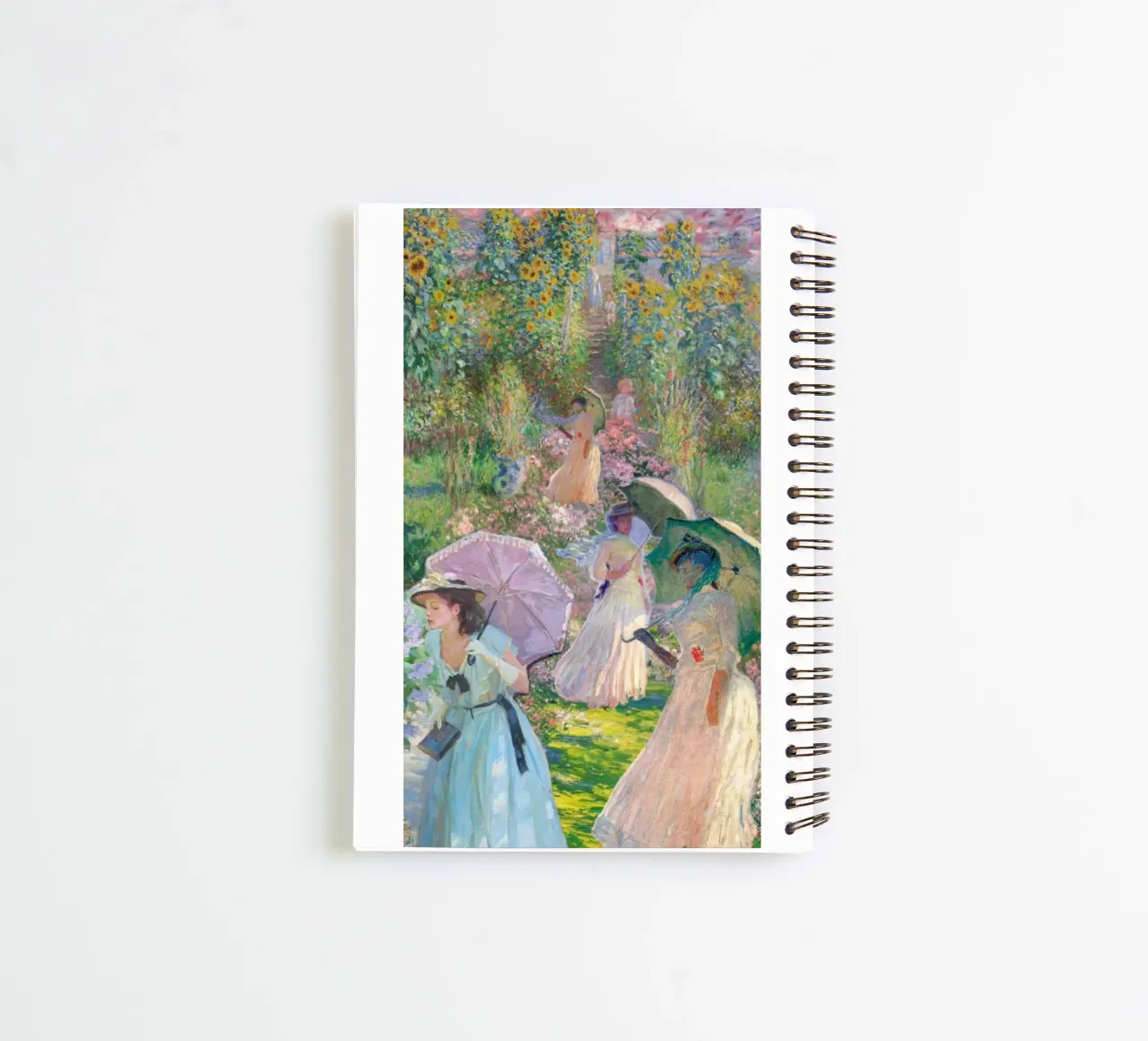 woman with umbrella in the middle of the park spiral notebook by SMG Store