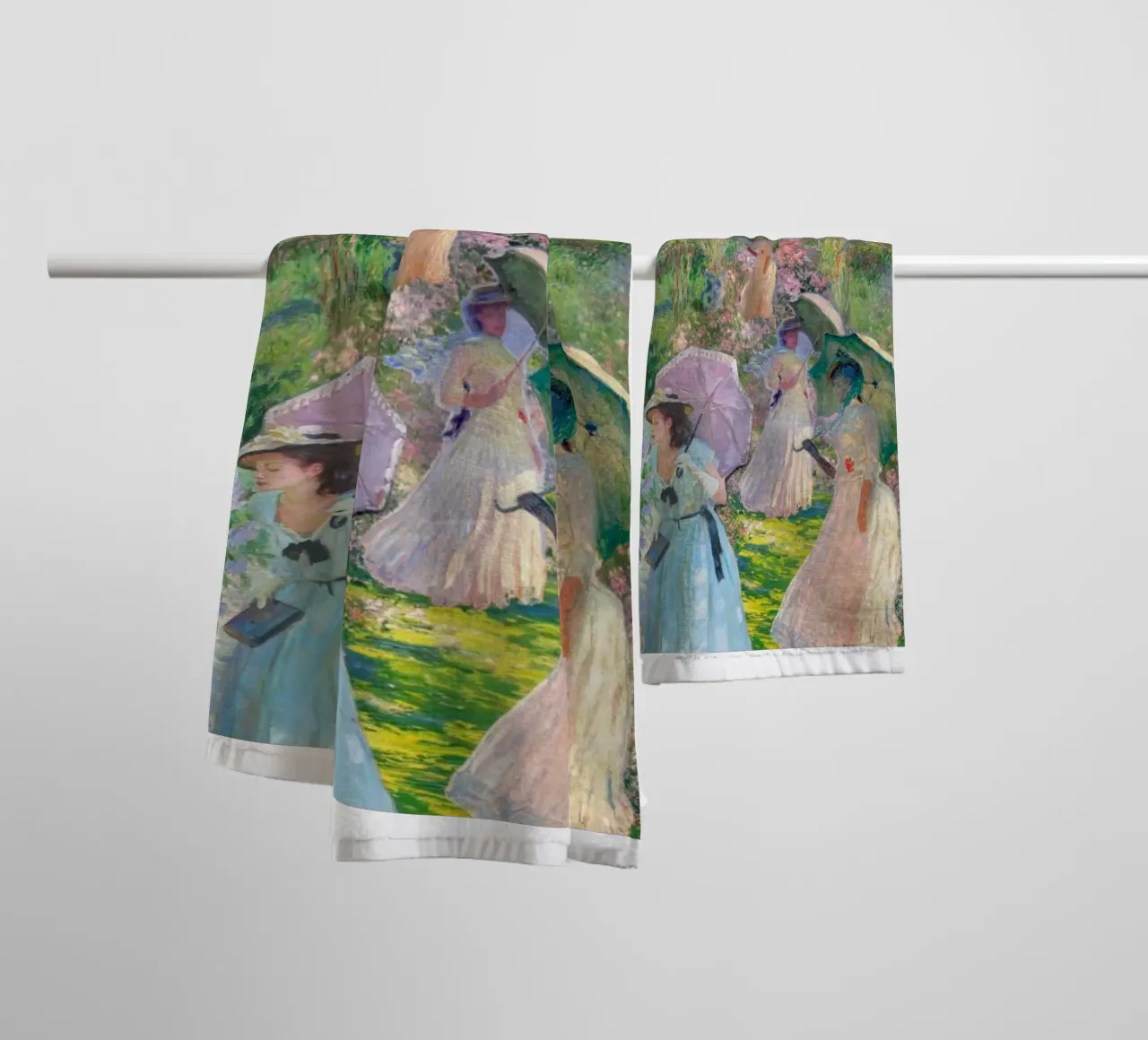 woman with umbrella in the middle of the park towel by SMG Store