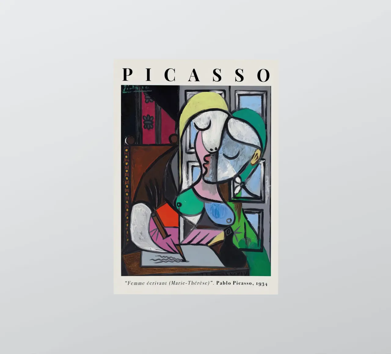 Picasso Donna che scrive Marie-Therese 1934 adesivo da Jam Poster