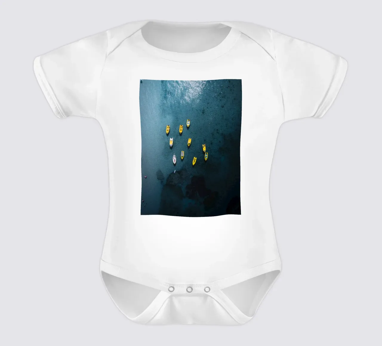 Yellow Pause body neonato maniche corte da somewhere.soul.escape