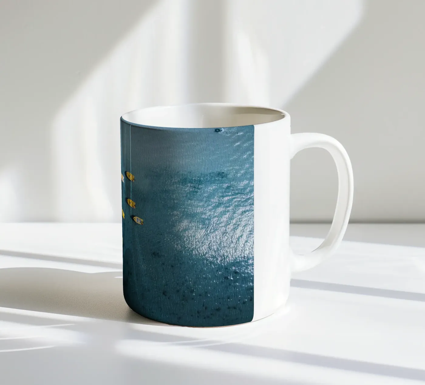 Yellow Pause ceramic mug by somewhere.soul.escape