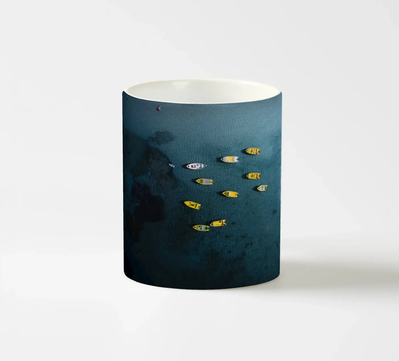 Yellow Pause ceramic mug by somewhere.soul.escape