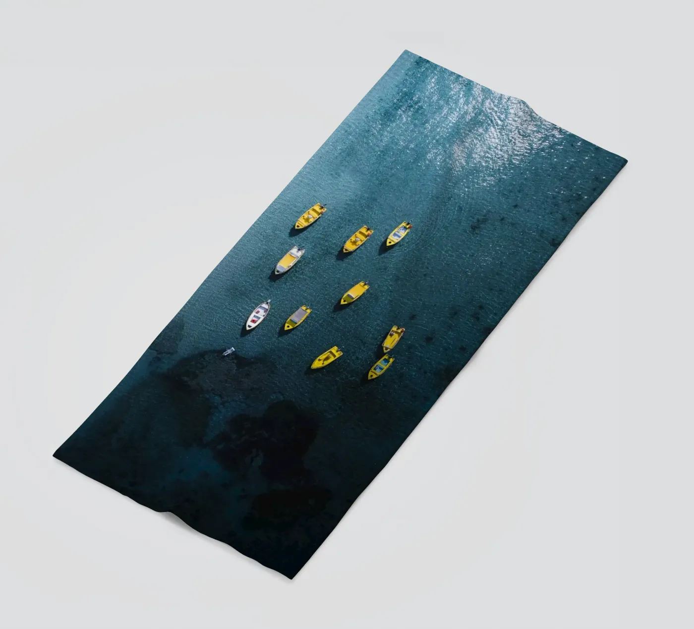 Yellow Pause beach towel by somewhere.soul.escape